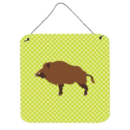 MICASA Wild Boar Pig Green Wall or Door Hanging Prints, 6 x 6 in. MI627820
